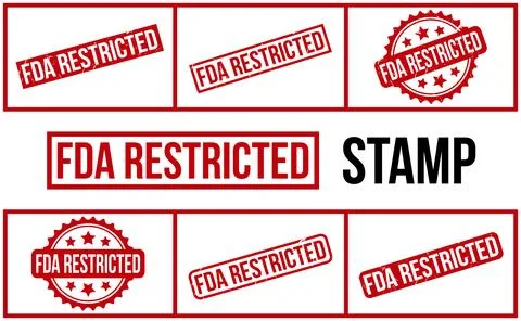 FDA Restricted Rubber Stamp Set Vector Stock Illustration