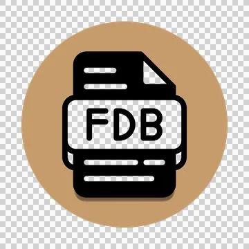 Fdb file type database icon. document files and format extension symbol 스톡 일러스트