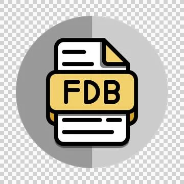 Fdb file type icons. file format symbol icon. with flat style and background. Stock Illustration