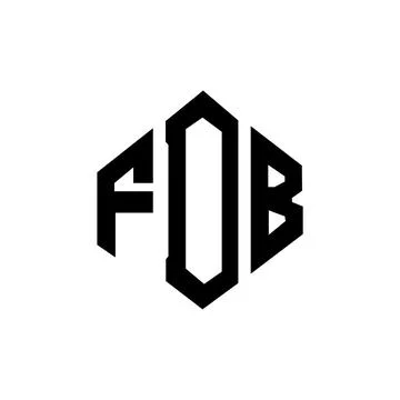 FDB letter logo design with polygon shape. FDB polygon and cube shape logo .. Stock Illustration