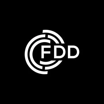 FDD letter logo design on black background. FDD creative initials letter logo Stock Illustration