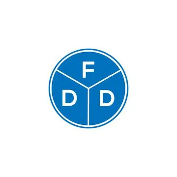 FDD letter logo design on white background. FDD creative circle letter logo c Stock Illustration