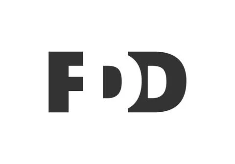 FDD logo design. Initial letter F D D bold font style for tech startups, co.. Stock Illustration