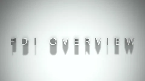 Fdi overview  3D title animation white text on a white background Stock Footage 299636457