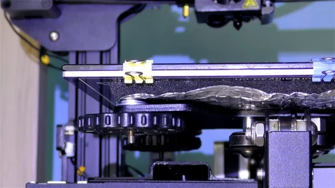 FDM 3D Printer, Bed, Detail Stock Footage 120006616