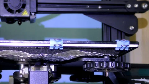 FDM 3D Printer, Bed, Detail Stock Footage 120006691