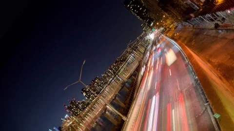 FDR Drive Lightrails Rotation Stock Footage 143983467