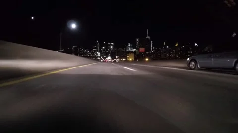 FDR Drive NYC at Night 2K Stock Footage 56467448