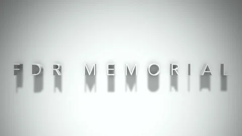 Fdr memorial 3D title animation white text on a white background Stock Footage 299750302