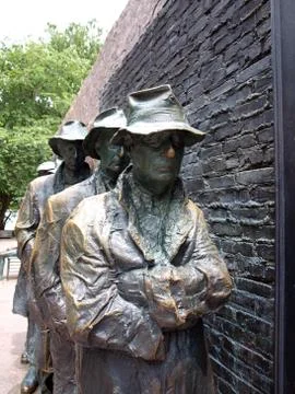 FDR Memorial - The Breadline Stock Photos