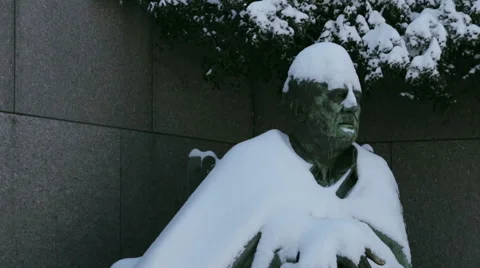FDR memorial  in winter Stock Footage 49850019