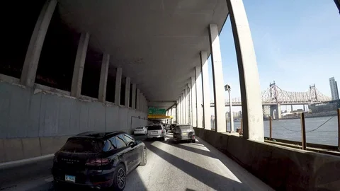 FDR Northbound Winter Timelapse 4K Stock Footage 102481485