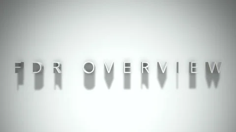Fdr overview 3D title animation white text on a white background Stock Footage 298898364