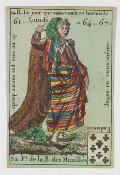 F.e de la B. des Manilles from Playing Cards (for Quartets) 'Costumes des P.. Stock Illustration