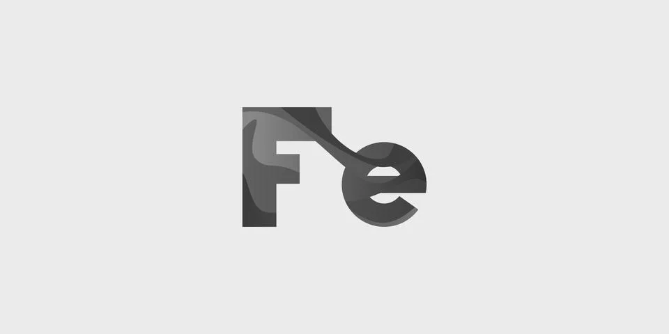 Fe ferrum chemical element Stock Illustration
