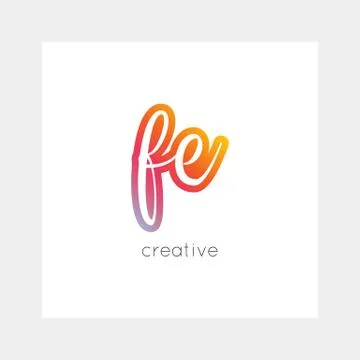 FE logo, vector. Useful as branding, app icon, alphabet combination, clip-art 库存插图