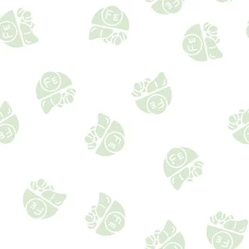 Fe vitamin glyph seamless pattern Stock Illustration