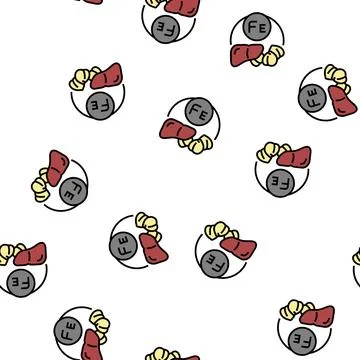 Fe vitamin vector seamless pattern Stock Illustration