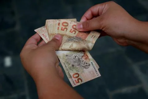 Feal banknote count Stock Photos