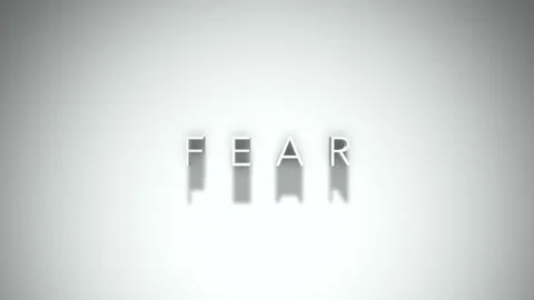 Fear 3D title animation with shadows on a white background Vidéo 296003343