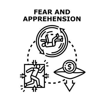 Fear and apprehension concept looping financial crisis Stock-Illustration