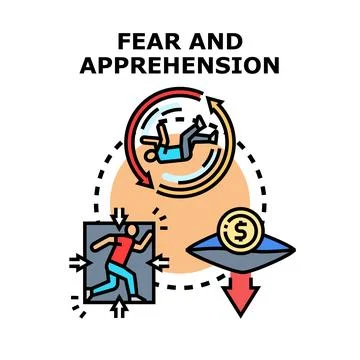 Fear and apprehension concept looping financial crisis Stock Illustration