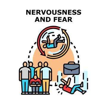 Fear and nervousness causing collapse and professional pressure Illustrazione stock