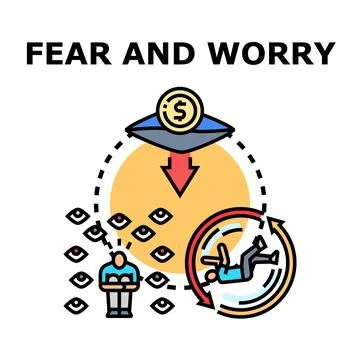 Fear and worry about financial uncertainty and economic crisis Stock Illustration