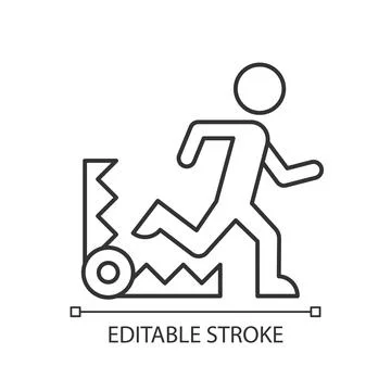 Fear based motivation linear icon Stock Illustration