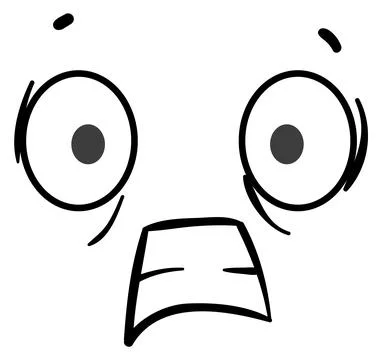 Fear cartoon emotion. Scared face comic expression イラスト素材