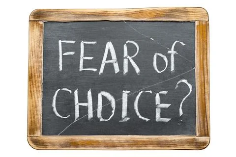Fear of choice fr Stock-Fotos