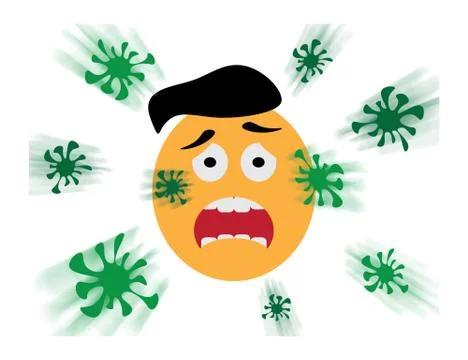 Fear of coronavirus virus attack Stock Illustration