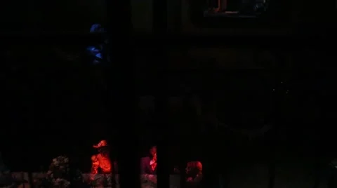 Fear dance show in Phantom manor in Disneyland in Paris, France. Stock Footage 57176798