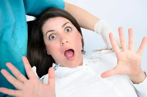 Fear of dentist Foto stock