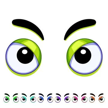 Fear eye emotions cartoon vector graphic Ilustración de archivo