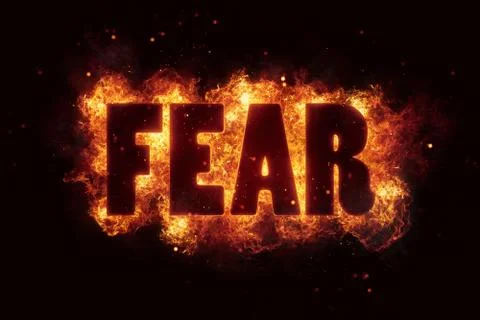 Fear fire text flame flames burn burning hot explosion Stock Illustration