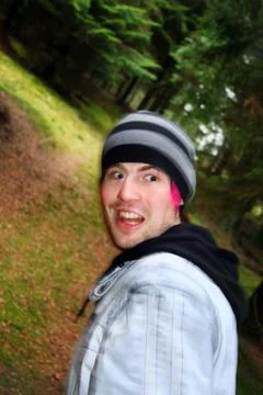 Fear forest escape Stock Photos