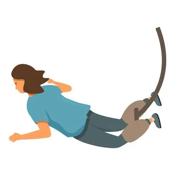 Fear free fall jump icon cartoon vector. Active person Stock Illustration