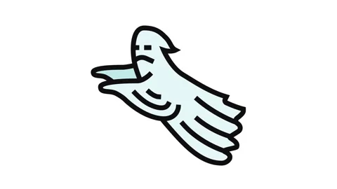 Fear ghost color icon animation Stock Footage 326101374