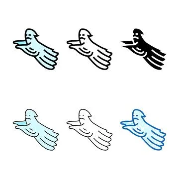 Fear ghost color icon vector minimal Illustrazione stock
