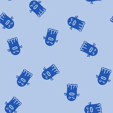 Fear ghost glyph vector seamless pattern Illustrazione stock