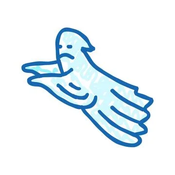 Fear ghost icon doodle illustration Stock Illustration