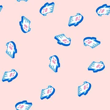 Fear ghost isometric icon seamless pattern Illustrazione stock