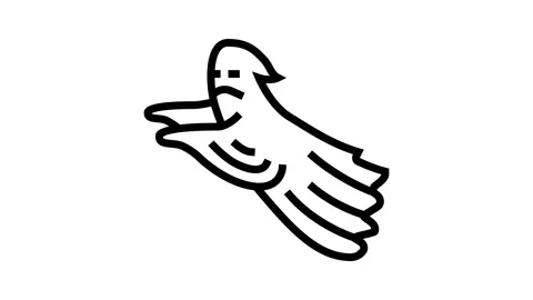 Fear ghost line icon animation Stock Footage 326137820