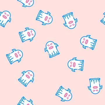 Fear ghost vector seamless pattern Stock Illustration