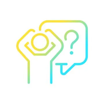 Fear gradient linear vector icon Stock Illustration