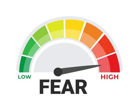 Fear Intensity Meter Vector Illustration with Color Coded Anxiety and Phobia イラスト素材