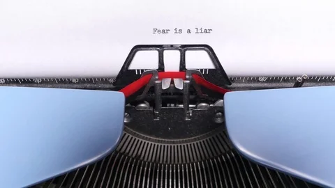 Fear is a Liar Typing Close Up on Retro Typewriter Stock Footage 73021661