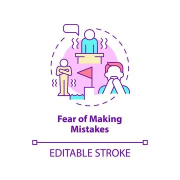 Fear of making mistakes concept icon イラスト素材