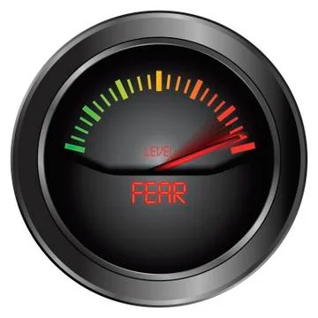 Fear meter indicate, vector Stock Illustration